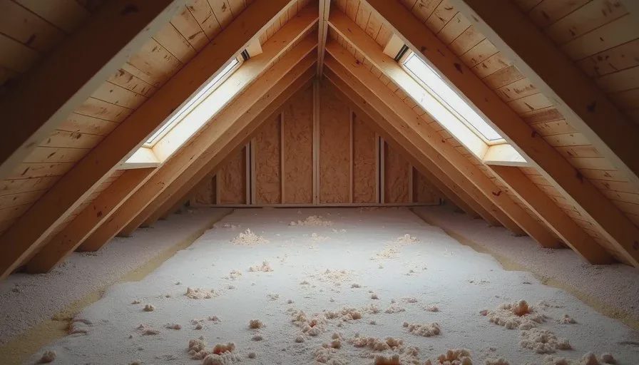 Attic conditions that help a new roof last longer Clean attic beneath a new roof on an older home showing open ventilation and dry decking.